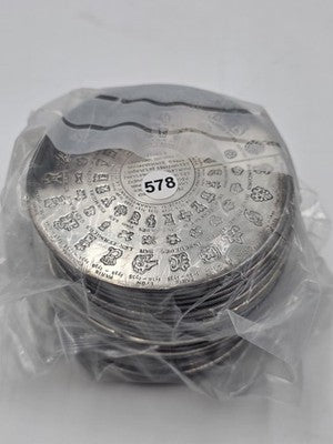 Rare Vintage Christofle Fermiers Generaux Silver Plated Hallmark Coaster. Each