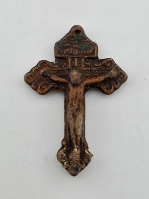 Rare Antique 1907 Pope Pius X Catholic PARDON INDULGENCE Crucifix w Leather Case