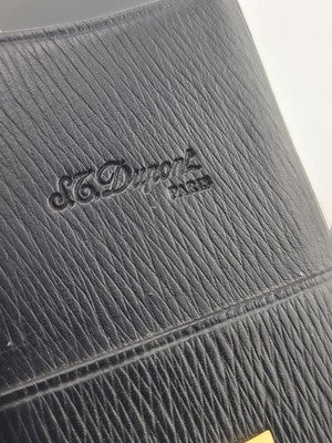 Rare Vintage S.T. Dupont Paris Black Leather Cigarette Case Made in Spain