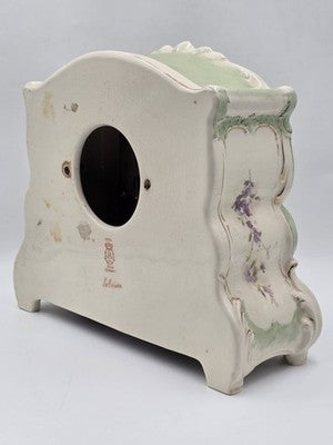 Antique 19thC Royal Bonn Germany La Corsica Ansonia Porcelain Mantel Clock Works