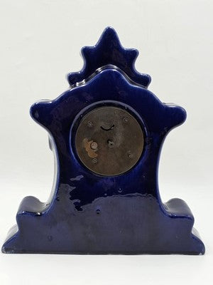 Rare Antique 19th C Porcelain Majelica Mantel Clock Hand Painted French. Read.