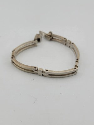 Vintage Bar Link Unisex Bracelet Sterling Silver 925 Bar. 7.5 Inch. 25 Grams.