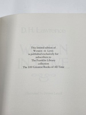 Women in Love by D.H. Lawrence Franklin Library Limited Ed. 1979 Leather. New.