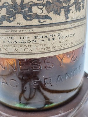 Rare Antique 1940's Hennessy Cognac Bottle Bar Decor Large Glass Lamp. 21" Works