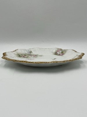 Antique A Lantenier Limoges France Hand Painted Porcelain Plate Scalloped Edge