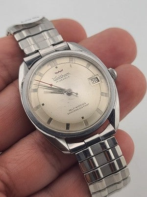Vtg Waltham Men's Automatic Self-winding Watch 17 Jewels Date 2 tone Hands Runs