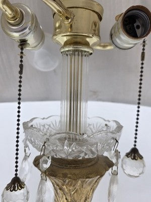 Antique Large Solid Brass Cherub Putti Table Lamp Hollywood Regency Gold. Works