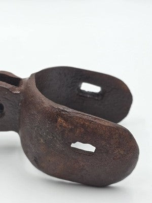 Rare Matching Pair Of Antique Mexican Brass Western Cowboy Spurs 8 Point Charro
