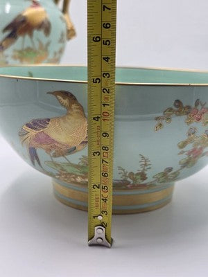 Rare Vintage Spode England Bone China Bird Garniture Urn Vase Bowl Set 3Pc