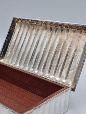 Vintage Ralph Lauren Home Cigar Box Italian Silver Finish Cherry Wood 1990s