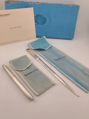 1968 Tiffany & Co Sterling Silver Pen & Letter Opener Promo Set w Box Provenance