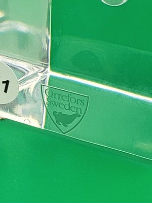 Rare Orrefors Sweden Clear Crystal MODERN FLOWER HORIZON VA Jan Johannson