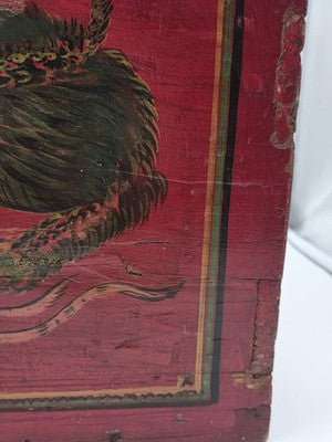 Rare XL Antique 19th C Distressed Tibetan Style Foo Dog Lion Storage Chest Box.