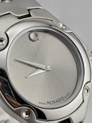 Movado Swiss Quartz 86.A1.816.2 Stainless Steel Museum Dial Men’s Watch. Running