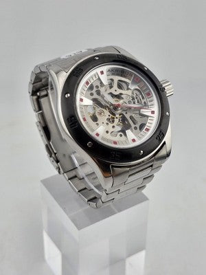 Akribos XXIV Men AK477BK Skeleton Stainless Steel Automatic 44mm Watch. Works