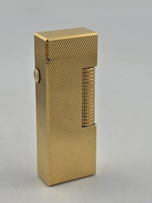 Rare Vintage Dunhill Rollagas Gold Tone Textured Switzerland W Box. Very Clean.