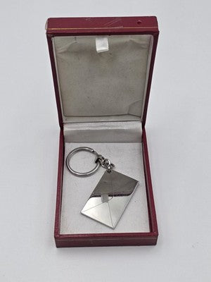 Vintage Cartier Envelope Letter Key Ring Keychain Double C Logo Made Italy w Box