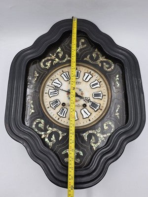 Antique 19th C Mother Of Pearl French E Chery Chateaumeillant Clock. Works. Read