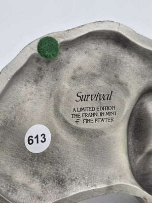 Polland Franklin Mint Pewter Horse Mare Wolves Coyotes Wildlife Animals Figurine