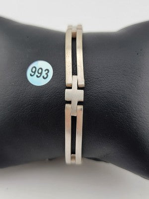 Vintage Bar Link Unisex Bracelet Sterling Silver 925 Bar. 7.5 Inch. 25 Grams.