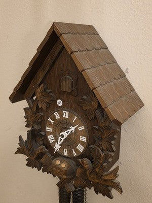 Vintage Birds Nest Cuckoo Clock by August Schwer Regula 1-day Movement. Read.