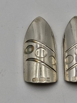 Rare BOHEM 925 Sterling Silver Nail Jewelry 6pc Set Enamel England Original Box