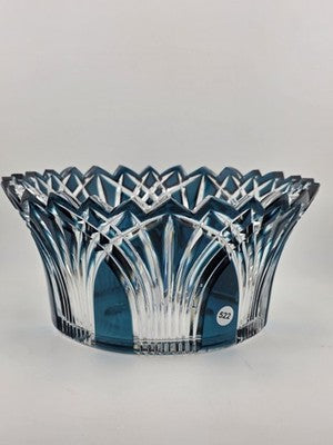 Gourgeous Collectible Vintage Caeser Crystal GOTHIC Large Canistrum Bowl Azure