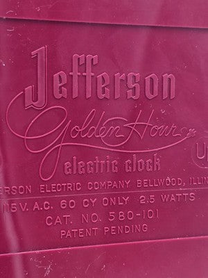 Vintage 1950’s Jefferson “The Golden Hour” Mystery Clock 580-101 True MCM Works