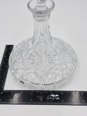 Atlantis Crystal Ship Decanter Criss Cross Cut Pattern Watermark Faceted Stopper