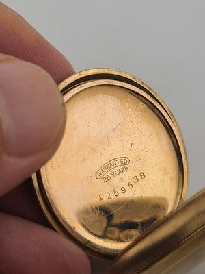 Rare Antique Waltham 12s Pocket Watch 7J Gold Filled 25yr Case C1910 Running