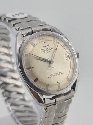 Vtg Waltham Men's Automatic Self-winding Watch 17 Jewels Date 2 tone Hands Runs