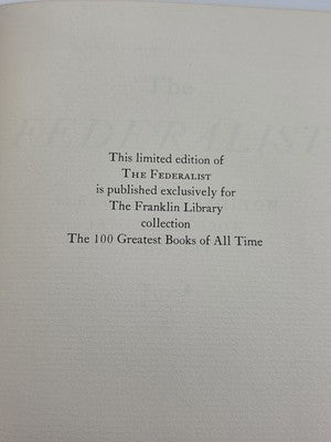 Vintage The Federalist Franklin Library 1977 Leather Bound Limited Edition NEW