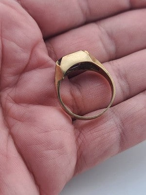 Vintage Mens 10k Solid Gold Masonic With Ruby Ring Size 9 Weight 4.3 Grams