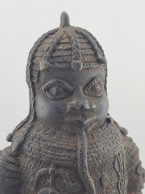 Vtg 1930's West African Bronze Ceremonial Bell Benin Yoruba Style Hand Cast 9in