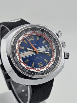 RARE RELAY SPÉCIAL - VINTAGE DIVER MEN'S WATCH / HERREN TAUCHER UHR. WORKS.