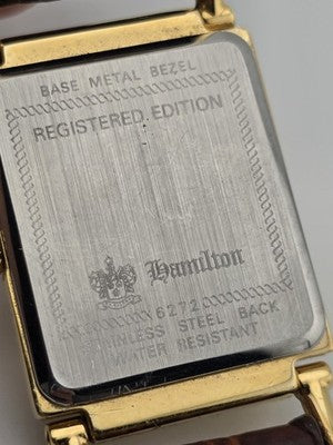 Hamilton Wilshire Registered Edition Mens Quartz Watch Gold Plated New Battery