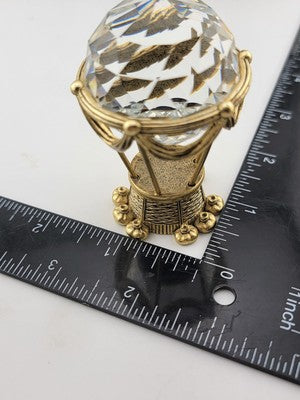 Vtg Swarovski trimlite Hot Air Balloon Vitrail Medium Coating (Gold) 72404 W Box