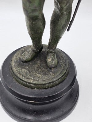 Rare Pair Of Antique Detailed Spelter Statues of Spanish Conquistadors. 15".