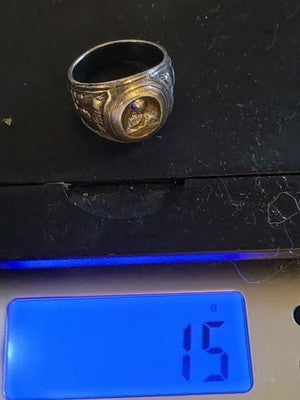 1940's Sterling Silver DeMolay Masonic Chevalier Ring Knights Templar Fraternal