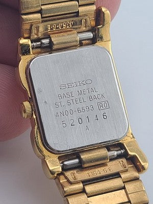 Rare Vintage Seiko Rivoli Trapezoid Asymmetrical Gold Tone Ladies Watch Elegant