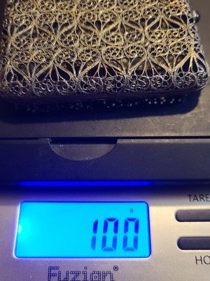 Antique 1920's Handmade European 800 Silver Filigree Cigarette Case Art Deco.