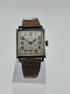 Antique 1930 Waltham 24 Jewel Sterling Silver Fahys Art Deco Wristwatch. Read.