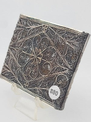 Antique Continental .800 Silver Filigree Cigarette Case Art Nouveau 80g
