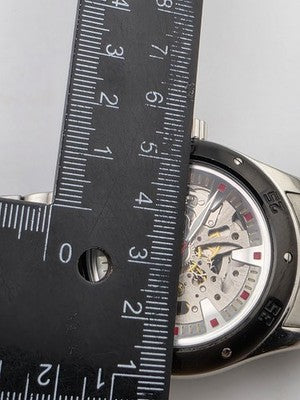 Akribos XXIV Men AK477BK Skeleton Stainless Steel Automatic 44mm Watch. Works