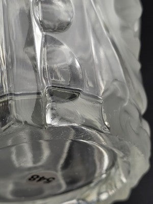 August Walther & Söhne Art Deco Glass Vase 3 Faces Man Woman Child 7"H Germany