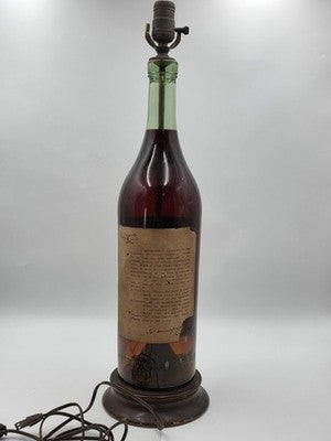 Rare Antique 1940's Hennessy Cognac Bottle Bar Decor Large Glass Lamp. 21" Works
