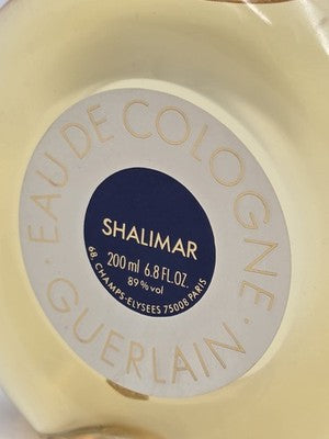 Vintage 1980's Guerlain Shalimar Eau de Cologne 200ml 6.8oz Splash Full.