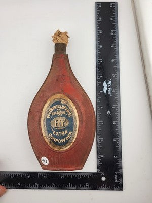 Rare Antique OOAK 19th Century Belgium Tin Type FFF Extra Gun Powder Flask