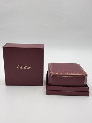 Vintage Watch Box Cartier Original Luxury Empty France Square Red Collectibles