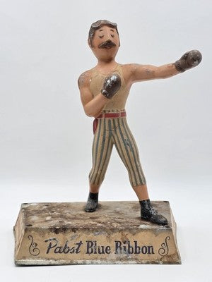 Vtg Original 1950s Pabst Blue Ribbon Beer Boxing Ring Advertising Display Metal
